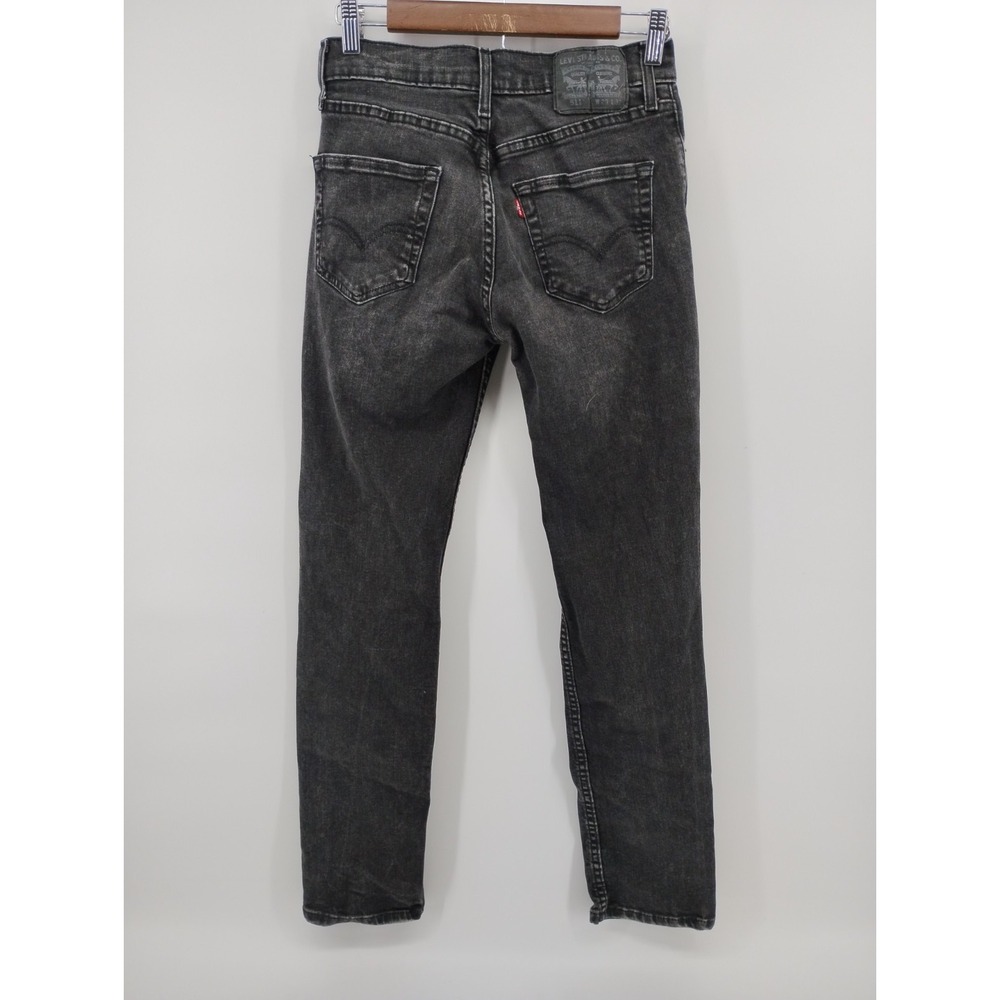 levis 511 black jeans mens 29x32 distressed grunge slim fit skinny - Picture 3 of 10